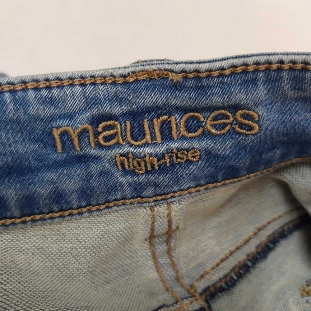 Maurices Jegging Jeans Women's Blue Distressed Super Soft High Rise Size L NWT - Picture 13 of 14